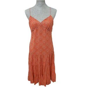 Women's Michael Kors Orange Silk Sundress Size 6 Flowy, Lightweight
